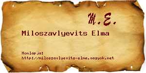 Miloszavlyevits Elma névjegykártya